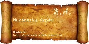 Muránszky Árpád névjegykártya